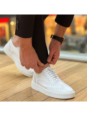 Sail Laker's - Beyaz Deri Bağcıklı Erkek Günlük Ayakkabı 101-7033-HE1065