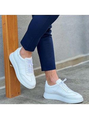 Sail Laker's - Beyaz Deri Bağcıklı Erkek Günlük Ayakkabı 101-7034-H-1235