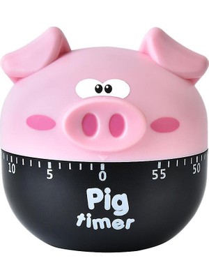 La Vie Design Yaratıcı Mekanik Cartoon Pig Timer 60 Dakika Sevimli Plastik Zamanlayıcı