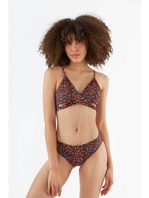 Loya Renkli Leopar Tek Alt Bikini