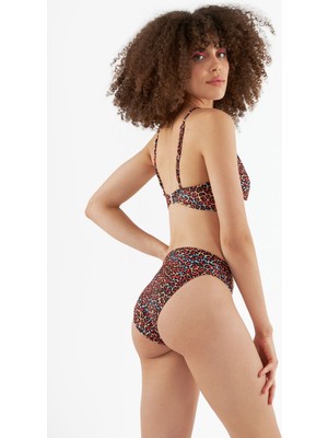 Loya Renkli Leopar Tek Alt Bikini