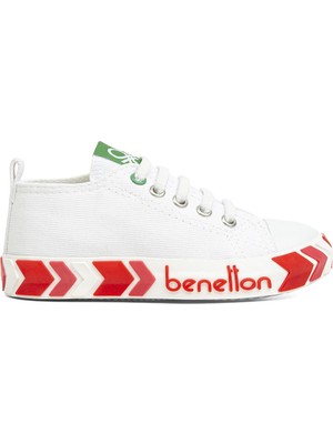 Benetton® | BN-30643 - 3394 Beyaz Fuşya - Çocuk Spor Ayakkabı