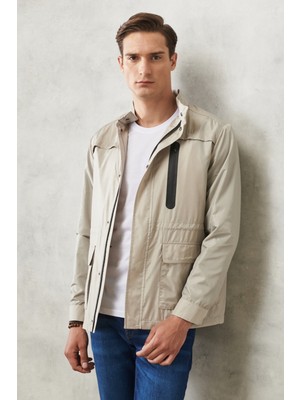 Altınyıldız Classics Erkek Bej Standart Fit Dik Yaka Casual Mont