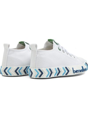 Benetton® | BN-30640 - 3394 Beyaz Mavi - Çocuk Spor Ayakkabı