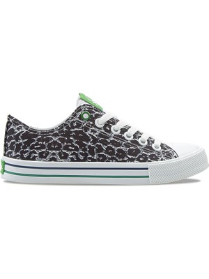 Benetton® | BN-30179 - 3374 Beyaz Leopar - Kadın Spor Ayakkabı