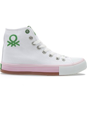 Benetton® | BN-30189 - 3374 Beyaz Pudra - Kadın Spor Ayakkabı