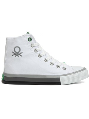 Benetton® | BN-30189 - 3374 Beyaz Gri - Kadın Spor Ayakkabı