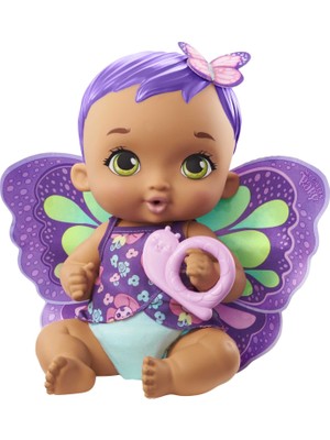 My Garden Baby Kelebek Bebeğimin Bakım Zamanı - Mor Saçlı Bebek (30 cm), Tekrar Kullanılabilir Bez, Kıyafet ve Kanatları ile, 3 Yaş ve Üzeri GYP11