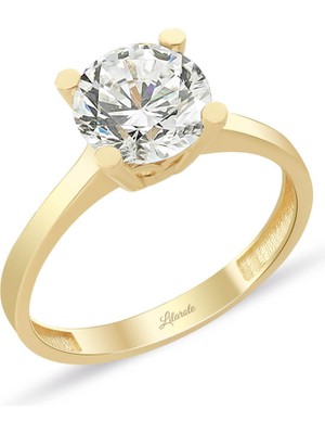 Lilarote Tektaş Sarı Yüzük 14 Ayar Altın