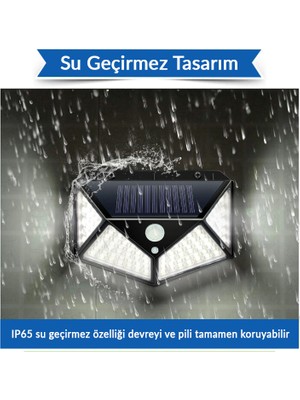 Hero Led Güneş Enerjili Dış Mekan Solar Duvar Armatürü Beyaz Işık