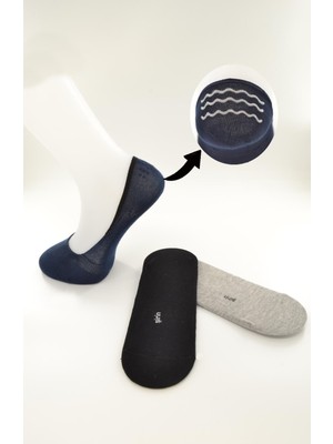 Şirin 3 Lü Erkek Düz Renk Silikonlu Suba Babet Çorap