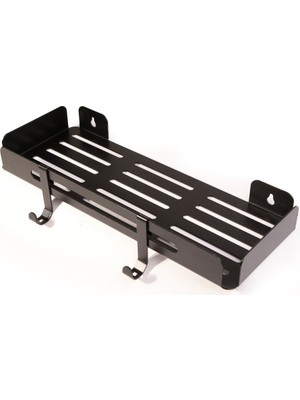 Evay-Metal Banyo Düzenleyici Şampuan Rafı 1 Adet Siyah Kaliteli Metal Levha