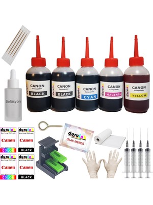 Duruink Canon MP150 MP160 MP170 (Pg 40 cl 41) Kartuş Dolum Seti 5 Li Set 5X100ML Mürekkep