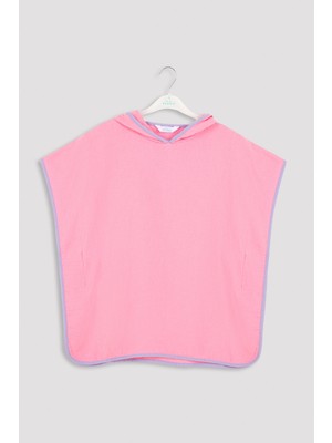 Penti Pembe Kız Çocuk Yanları Mor Şerit Detaylı Tiny Kaftan