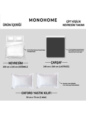 Monohome Autumn Brown Çift Kişilik Nevresim Takımı 3D Pamuk Saten