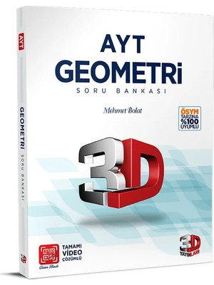3D Yayınları AYT Geometri Soru Bankası Tamamı Video Çözümlü