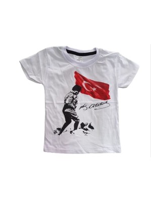 Alm Atatürk Bayrak Baskılı Tişört