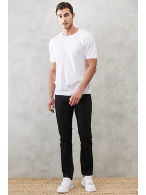 Altınyıldız Classics Normal Bel Slim Fit Düz Siyah Erkek Denim Pantolon - 4A0122200015