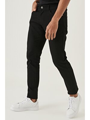Altınyıldız Classics Normal Bel Comfort Fit Düz Siyah Erkek Denim Pantolon - 4A0122200016