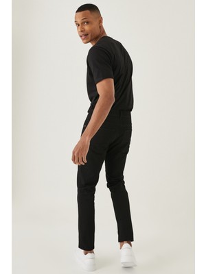Altınyıldız Classics Normal Bel Comfort Fit Düz Siyah Erkek Denim Pantolon - 4A0122200016