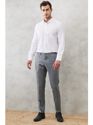 ALTINYILDIZ CLASSICS Erkek Lacivert Slim Fit Dar Kesim Beli Lastikli Yan Cep Casual Pantolon