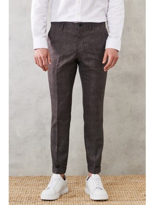 ALTINYILDIZ CLASSICS Erkek Bordo Slim Fit Dar Kesim Yan Cepli Beli Lastikli Pantolon