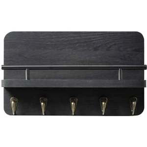 Duvar Asılı Ahşap Anahtar Askı Tutucu Raf - Siyah (Yurt Dışından)