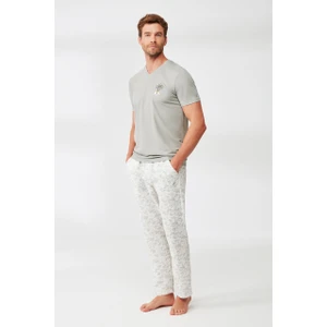 Palmiye Desenli Pijama Takımı