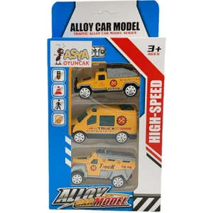 Farbu Oyuncak Oyuncak 3'lü Metal Die-Cast Inşaat Oyuncak Araçları