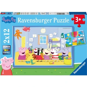 055746 Ravensburger, Peppa Pig  Macerada - 2X12 Parçalı Puzzle