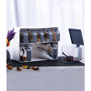 Sekizli Standlı Baharatlık Seti Gri Beyaz - 161280-815