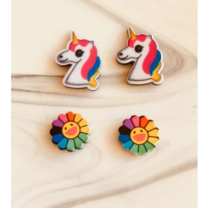 Yeşim Aksesuar Mıknatıslı Çocuk Küpe, Çocuk Küpesi Mıknatıslı(2 Çift)