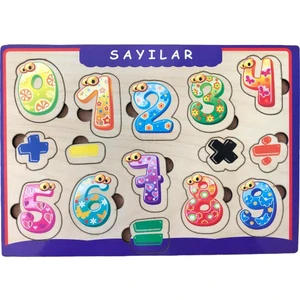 Farbu Oyuncak Ahşap Bultak Puzzle 15 Parça Arka Yüzü Yazı Tahtalı Yapboz Dört Işlem Sayılar