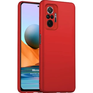 Matte Silicone Xiaomi Redmi Note 10 Pro Max Kılıf Kırmızı