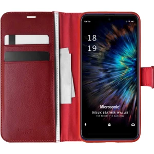 Reeder P13 Blue 2022 Kılıf Delux Leather Wallet Kırmızı