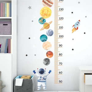 Piksel Grafik Gezegenler Boy Ölçer Çocuk Odası Duvar Sticker