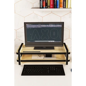 Çift Katlı Monitör Standı Çok Amaçlı Telefon Bölmeli Masaüstü Organizer ve Bilgisayar Yükselticisi