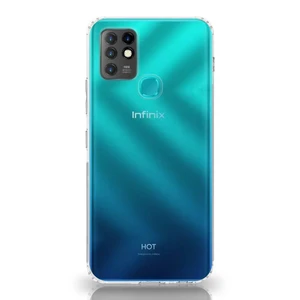 Caseworld Infinix Hot 10 ile Uyumlu Kapak Tıpalı Kamera Korumalı Şeffaf Premier ile Uyumlu Kılıf
