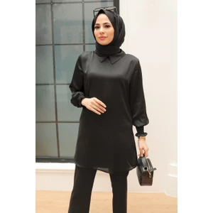 Neva Style - Siyah Tesettür Tunik 56860S