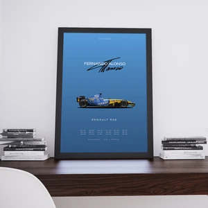 Fernando Alonso, Renault, Formula 1, Poster Tablo