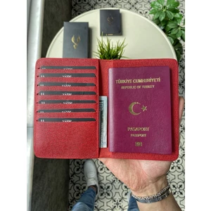 911 Hakiki Deri Isme Özel Pasaport Kılıfı