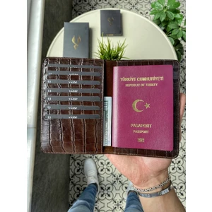911 Hakiki Deri Isme Özel Pasaport Kılıfı