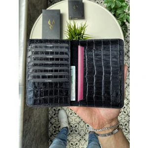 911 Hakiki Deri Isme Özel Pasaport Kılıfı