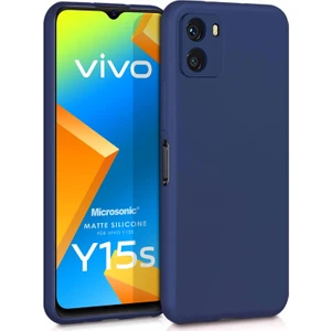 Matte Silicone Vivo Y15S Kılıf Lacivert