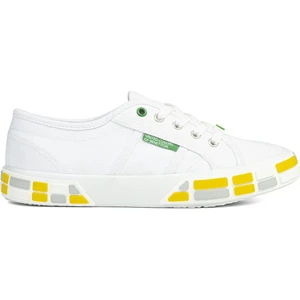 Benetton® | BN-30691-3114 Beyaz Sarı - Kadın Spor Ayakkabı
