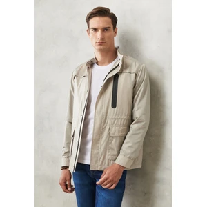 Altınyıldız Classics Erkek Bej Standart Fit Dik Yaka Casual Mont
