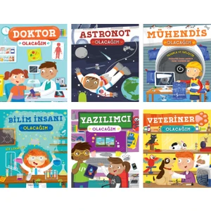 STEM Serisi 6 Kitaplık Set (Doktor Olacağım, Astronot Olacağım, Veteriner Olacağım, Bilim İnsanı Olacağım, Yazılımcı Olacağım, Mühendis Olacağım) - Catherine Ard (Ciltli)