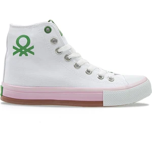 Benetton® | BN-30189 - 3374 Beyaz Pudra - Kadın Spor Ayakkabı