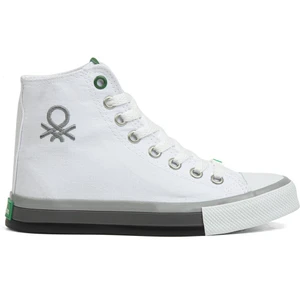 Benetton® | BN-30189 - 3374 Beyaz Gri - Kadın Spor Ayakkabı