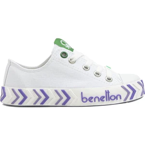 Benetton® | BN-30635-3374 Beyaz Lila - Çocuk Spor Ayakkabı